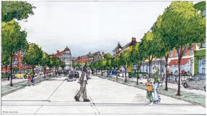A rendering shows Byram Village Center in Byram Township.