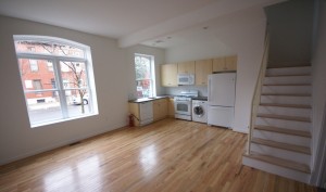 Living area of a one bedroom unit.