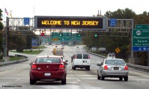 welcome to new jersey traffic sign