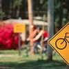 photo of bike crossing sign