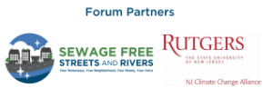 Logos: Sewage-Free NJ and Rutgers Climate Change Alliance